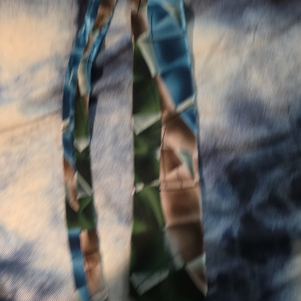Abstract Blue and Green Tie